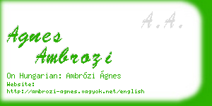 agnes ambrozi business card